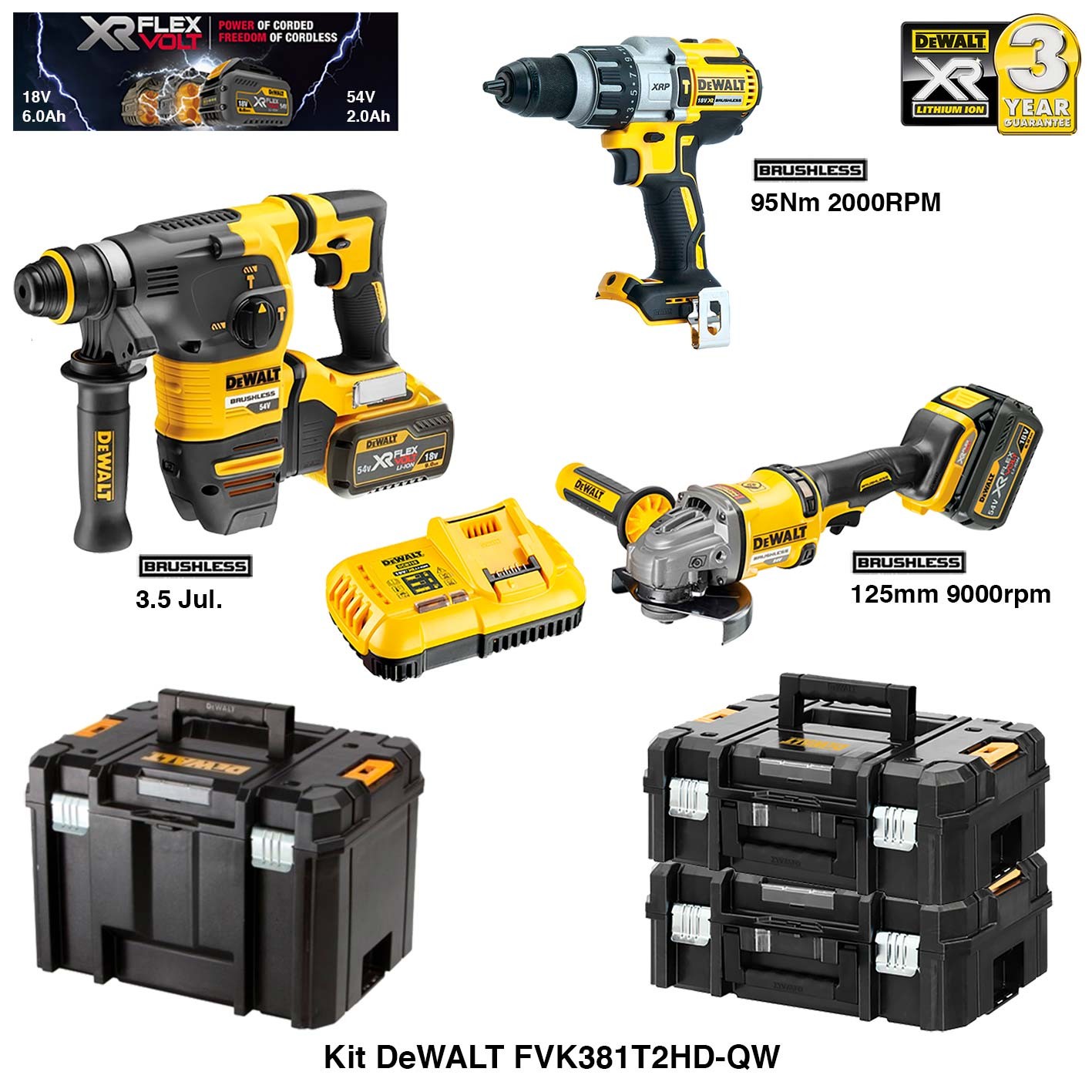 DeWalt Dcd 996 N Perceuse-Visseuse a percussion Brushless 18V (vendue