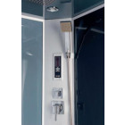 Cabine de douche accès de face transparent porte pivotante 90x90cm avec radio fm niky