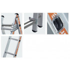 Echelle transformable alu 2x9 échelons haut. Accès 5,26m - pronor