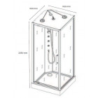 Cabine de douche accès de face transparent porte pivotante 90x90cm avec radio fm niky