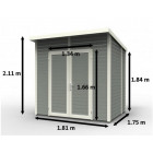 Abri de jardin en bois peint gris 3,16 m2 - skur3 gris