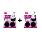 3m - lot de 8 patins caoutchouc amortisseur noir ø 40mm spécial electroménager