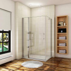 Cabine de douche porte de douche pivotante avec 1 élément fixe et une paroi latérale - Dimensions au choix