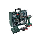 Perceuse à percussion METABO BS 18 SET - 2 Batteries 18V 2.0 Ah, chargeur + Atelier Mobile 74 accessoires - 602245870