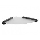 Tablette étagère d'angle en verre dépoli Noir