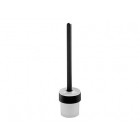 Brosse wc avec support mural noire satinée