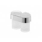 Support avec double verre mural chromé