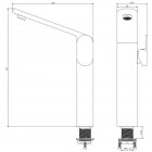 Mitigeur pour lavabo à levier haut col avec vidage pop up noir satiné