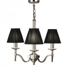 Suspension 3 ampoules stanford, nickel, abat-jour noirs