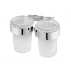 Support avec gobelet double mural chromé