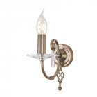 Applique aegean, laiton antique et verre, 1 ampoule