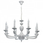 Suspension blanche neoclassic 8 ampoules 95 cm