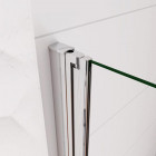Paroi de douche pivotante en verre sablé au centre 6 mm et anticalcaire installation à gauche - Dimensions au choix