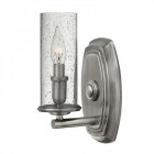 Applique dakota, nickel antique et verre, 1 ampoule