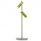 Lampe de table argentée techno 2 ampoules 50 cm