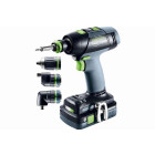 Perceuse-visseuse sans fil T 18+3 HPC 4,0 I-Set - FESTOOL - avec 2 batteries 18V 4.0 Ah - chargeur - accessoires - systainer - 577609