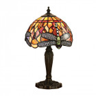 Lampe 20 cm dragonfly flame, verre et résine