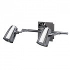 Spot chromé techno 2 ampoules 21 cm