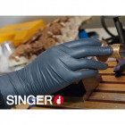 100 gants nitrile singer protection chimique noir taille S non poudré non stérile bord roulé ambidextre