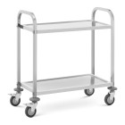 Chariot de service 2 plateaux 95 x 50 cm 64 kg acier inoxydable professionnel helloshop26 14_0005043