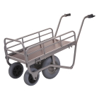 Chariot fleuriste petit modele avec ridelles et roues increvables