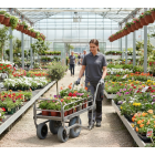 Chariot fleuriste petit modele avec ridelles et roues increvables