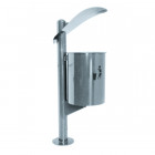 Poubelle corbeille extrieur fixation au sol inox