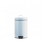 Poubelle à pédale en acier poudré époxy blanc serie bin capacité 5 litres 