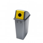 Corbeille avec couvercle ouverture frontale jaune serie office capacité 60 litres