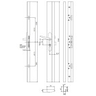 Boîtier serrure réversible avec gâche standard pour porte haut. 2250 mm maxi. Marron tribando