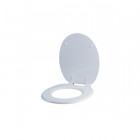 Abattant wc blanc serie relax ensemble en mdf laqué blanc charnières ajustables en plastique