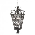 Suspension fort quinn, fonte d'aluminium noire, 8 ampoules