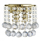 Applique 2 ampoules hanna, en or et cristal