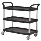 Chariot grand modèle 808LA, 3 plateaux, noir 1100x520x1000mm