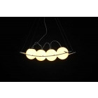 Suspension design uranus verre blanc