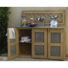 Cuisine d'été pour plancha en bois et zinc