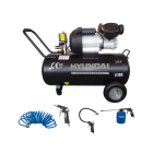 Hyundai compresseur 100 litres + kit 4 accessoires pour compresseur h104c