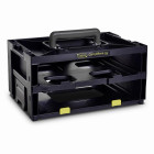 Caisse de transport raaco pour 2 carrylite a4 55 mm - avec godets amovibles - 146395
