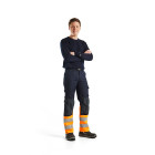 Pantalon multinormes inhérent Marine/Orange-Fluo 14881513 - Taille au choix