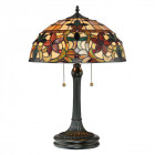 Lampe kami, bronze vintage et verre tiffany