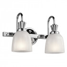 Applique cora, chrome poli, verre, 2 led