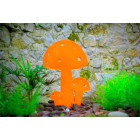 Champignon déco en métal orange