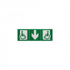 Jeu de 3 étiquettes de signalisation universelle d'évacuation pour personnes à mobilité réduite adhésive et sécable