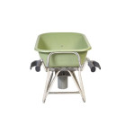 Brouette electrique Caisse en PEHD vert 90L. Roue anti-crevaison