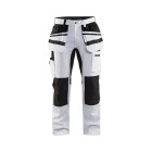 Pantalon peintre +stretch Blanc/Noir 19101000 - Taille au choix