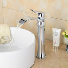 Robinet de lavabo contemporain de hauteur 315 mm en laiton chrome