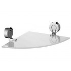 Tablette étagère d'angle de salle de bain serie ventura support chromé