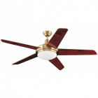 Ventilateur de plafond avec lumière or vieilli ovni 2 ampoules