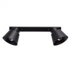 Spot noir loft 2 ampoules 19 cm
