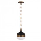 Suspension cadence, noir mat et laiton antique, 1 ampoule